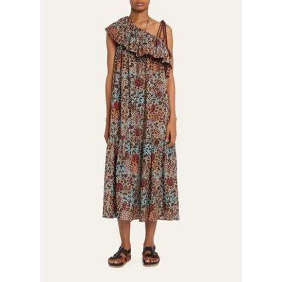 NWOT Ulla Johnson Daniella One Shoulder Ruffle Neck Coverup Dress Size M - Picture 1 of 5